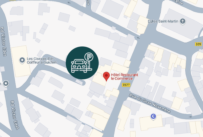 Accès parking de l'hôtel restaurant Le Commerce à Guichen